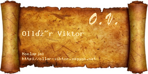 Ollár Viktor névjegykártya